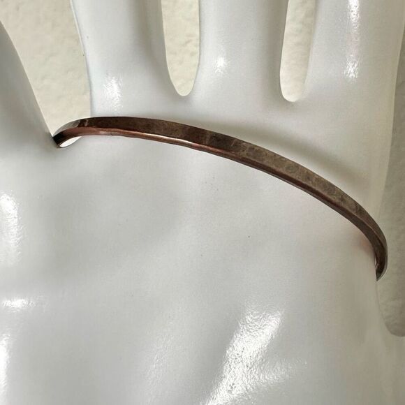 Copper open  cuff bangle bracelet - Picture 6 of 10